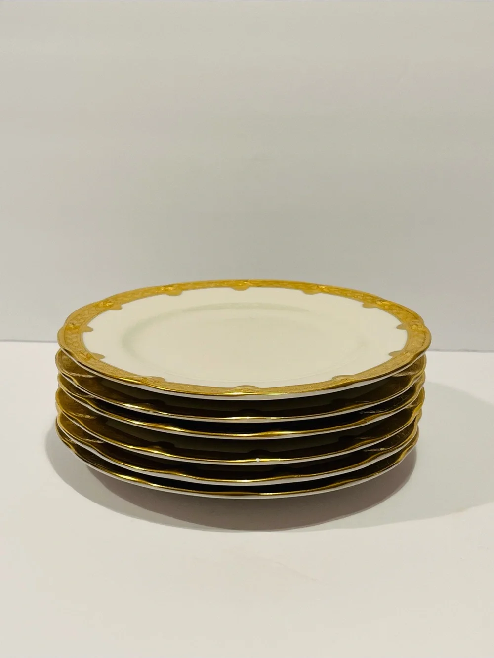 Antique Theodore Haviland New York America Gold Encrusted 6 Bread & Butter Plate